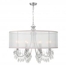  5628-CH - Hampton 8 Light Drum Shade Polished Chrome Chandelier