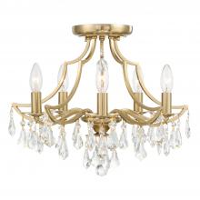  5930-VG-CL-MWP - Cedar 5 Light Vibrant Gold Semi Flush Mount