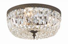  714-EB-CL-MWP - Crystorama 3 Light English Bronze Hand Cut Crystal Flush Mount