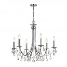  8826-CH-CL-MWP - Bridgehampton 6 Light Hand Cut Crystal Polished Chrome Chandelier