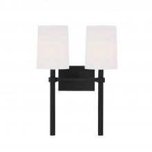  BRO-452-BF - Bromley 2 Light Black Forged Sconce