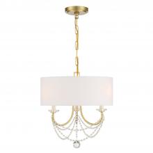  DEL-90803-AG - Delilah 3 Light Aged Brass Mini Chandelier