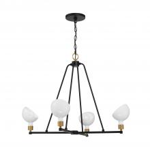  GIG-814-BK-AG - Gigi 4 Light Black + Aged Brass Chandelier