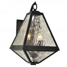  GLA-9722-WT-BC - Brian Patrick Flynn Glacier 2 Light Black Charcoal Outdoor Sconce