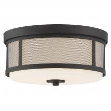  TRV-A3802-BF - Trevor 2 Light Black Forged Flush Mount