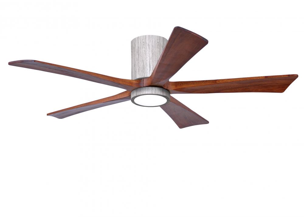 IR5HLK five-blade flush mount paddle fan in Barn Wood finish with 52” solid walnut tone blades a