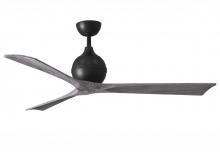  IR3-BK-BW-60 - Irene-3 three-blade paddle fan in Matte Black finish with 60" solid barn wood tone blades.