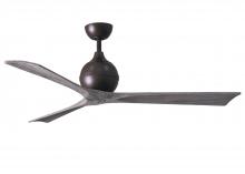  IR3-TB-BW-60 - Irene-3 three-blade paddle fan in Textured Bronze finish with 60" solid barn wood tone blades.