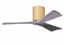  IR3H-LM-BW-42 - Irene-3H three-blade flush mount paddle fan in Light Maple finish with 42” Barn Wood tone blades