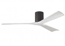  IR3H-TB-MWH-60 - Irene-3H three-blade flush mount paddle fan in Textured Bronze finish with 60” solid matte white