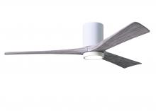  IR3HLK-WH-BW-60 - Irene-3HLK three-blade flush mount paddle fan in Gloss White finish with 60” solid barn wood ton