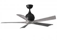  IR5-BK-BW-52 - Irene-5 five-blade paddle fan in Matte Black finish with 52" solid barn wood tone blades.