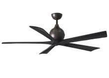  IR5-TB-BK-60 - Irene-5 five-blade paddle fan in Textured Bronze finish with 60" solid matte black wood blades