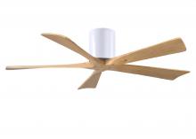 Matthews Fan Company IR5H-WH-LM-52 - Irene-5H three-blade flush mount paddle fan in Matte White finish with 52” Light Maple tone blad
