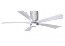  IR5HLK-BW-MWH-52 - IR5HLK five-blade flush mount paddle fan in Barn Wood finish with 52” solid matte white wood bla