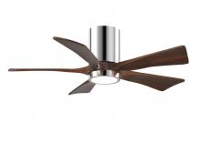  IR5HLK-CR-WA-42 - IR5HLK five-blade flush mount paddle fan in Polished Chrome finish with 42” solid walnut tone bl