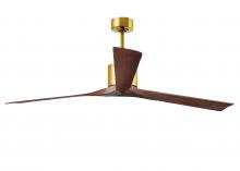 Matthews Fan Company NKXL-BRBR-WA-72 - Nan XL 6-speed ceiling fan in Brushed Brass finish with 72” solid walnut tone wood blades