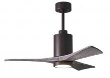 Matthews Fan Company PA3-TB-BW-42 - Patricia-3 three-blade ceiling fan in Textured Bronze finish with 42” solid barn wood tone blade