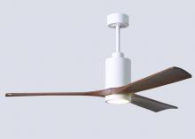  PA3-WH-WA-60 - Patricia-3 three-blade ceiling fan in Gloss White finish with 60” solid walnut tone blades and d