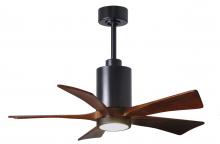 PA5-BK-WA-42 - Patricia-5 five-blade ceiling fan in Matte Black finish with 42” solid walnut tone blades and di
