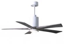  PA5-WH-BW-52 - Patricia-5 five-blade ceiling fan in Gloss White finish with 52” solid barn wood tone blades and