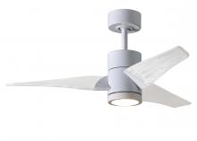  SJ-WH-MWH-42 - Super Janet three-blade ceiling fan in Gloss White finish with 42” solid matte white wood blades