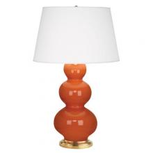  312X - Pumpkin Triple Gourd Table Lamp