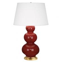  315X - Oxblood Triple Gourd Table Lamp