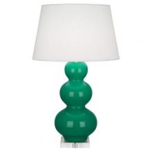  EG43X - Emerald Triple Gourd Table Lamp