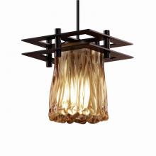  GLA-8165-16-AMBR-DBRZ-BKCD - Metropolis 1-Light Small Pendant (2 Flat Bars)