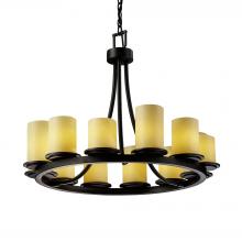  CNDL-8768-10-AMBR-MBLK - Dakota 12-Light Ring Chandelier (Short)