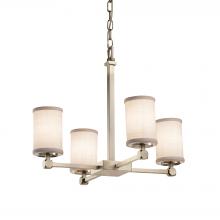  FAB-8420-10-WHTE-NCKL-LED4-2800 - Tetra 5-Light LED Chandelier