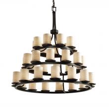  POR-8712-10-WAVE-MBLK - Dakota 36-Light 3-Tier Ring Chandelier