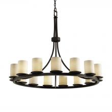  POR-8715-10-SAWT-MBLK-LED15-10500 - Dakota 15-Light 1-Tier Ring LED Chandelier