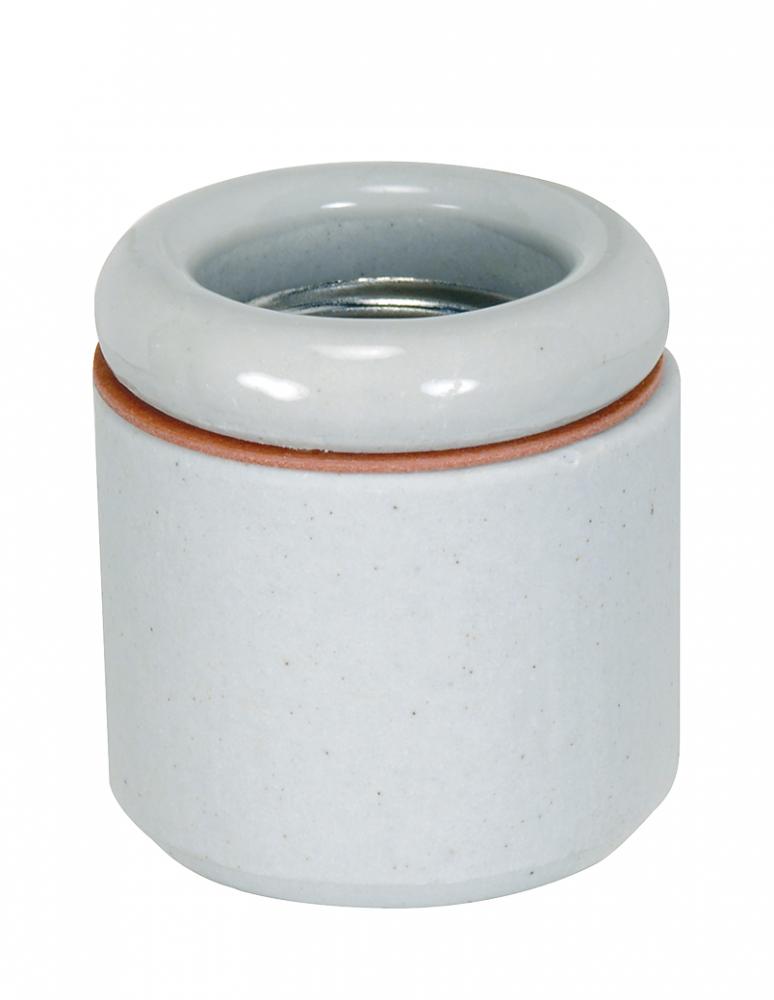 2 Piece Keyless Porcelain Socket With Fiber And 1/8 IP Slip Hole; Unglazed; 660W; 250V