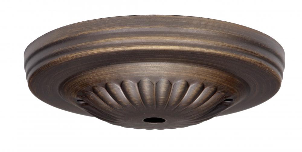 Ribbed Canopy Kit And Matching Hardware; Dark Antique Brass Finish; 5" Diameter; 7/16"
