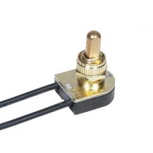  80/1124 - On-Off Metal Push Switch; 3/8" Metal Bushing; Single Circuit; 6A-125V, 3A-250V Rating; Brass