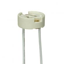  80/1816 - GU7 Porcelain Halogen Socket; 6" 18 GA 250C Teflon Wire; 3/8" Height; 7/8" Diameter;