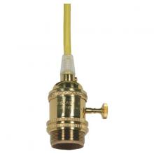  80/2428 - Medium base lampholder; 4pc. Solid brass; prewired; On/Off; Uno ring; 10ft. 18/2 SVT Lemon Cord;