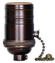  80/2445 - On-Off Pull Chain Socket; 1/8 IPS; 4 Piece Stamped Solid Brass; Dark Antique Brass Finish; 660W;