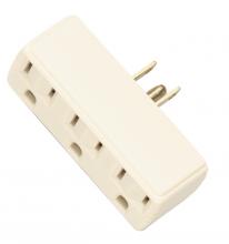  90/1118 - Single To Triple Adapter; Ivory Finish; Polarized; 15A; 125V