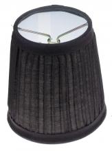 Satco Products Inc. 90/1272 - Clip On Shade; Black Pleated Round; 3" Top; 4" Bottom; 4" Side