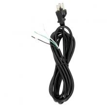  90/2086 - 10 Foot 18/3 SVT 105C Heavy Duty Cord Set; Black Finish; 100 Carton; 3 Prong Molded Plug; Stripped