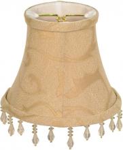 Satco Products Inc. 90/2358 - Clip On Shade; Beige Beaded Floral; 3" Top; 5" Bottom; 4-1/4" Side