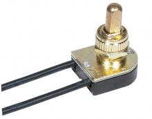  90/508 - On-Off Metal Push Switch; 3/8" Metal Bushing; Single Circuit; 6A-125V, 3A-250V Rating; Brass