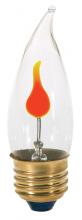 Satco Products Inc. S3657 - 3 Watt CA10 Incandescent; Clear; 1000 Average rated hours; Medium base; 120 Volt
