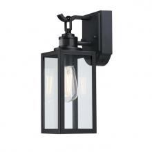  6122600 - Wall Fixture Matte Black Finish Clear Glass