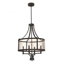  6368400 - 4 Light Chandelier Oil Rubbed Bronze Finish with Highlights Clear Seeded Glass