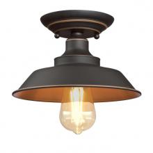  6370100 - 9 in. 1 Light Semi-Flush Oil Rubbed Bronze Finish with Highlights