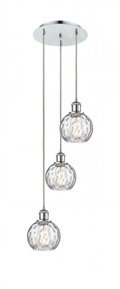 Athens Water Glass - 3 Light - 13 inch - Polished Chrome - Cord hung - Multi Pendant